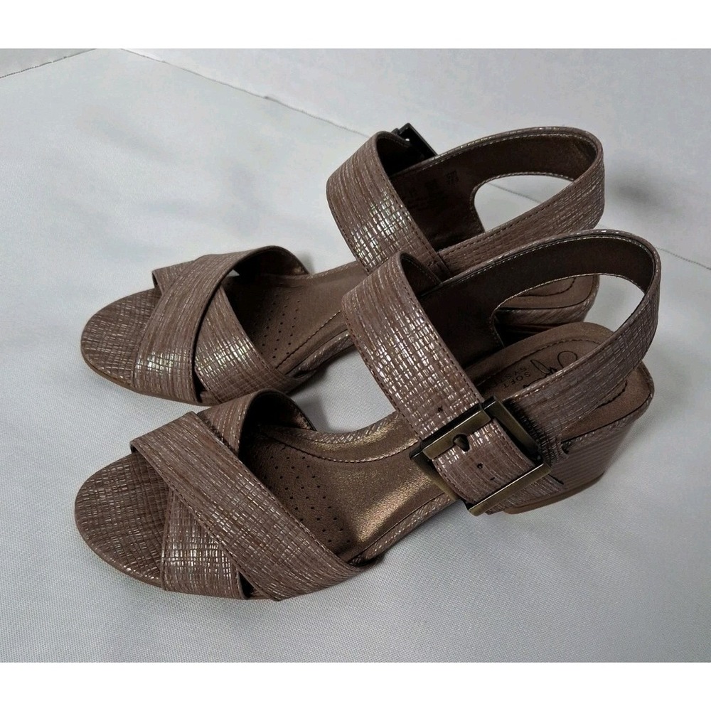 Life Stride Women's Rache Brown Women's Heel Sandals Shoes 5½M